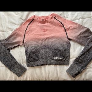 Gymshark cropped, long sleeve athletic top